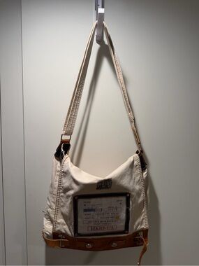 Diesel Cream Shoulder Bag with Tan and Black Accents